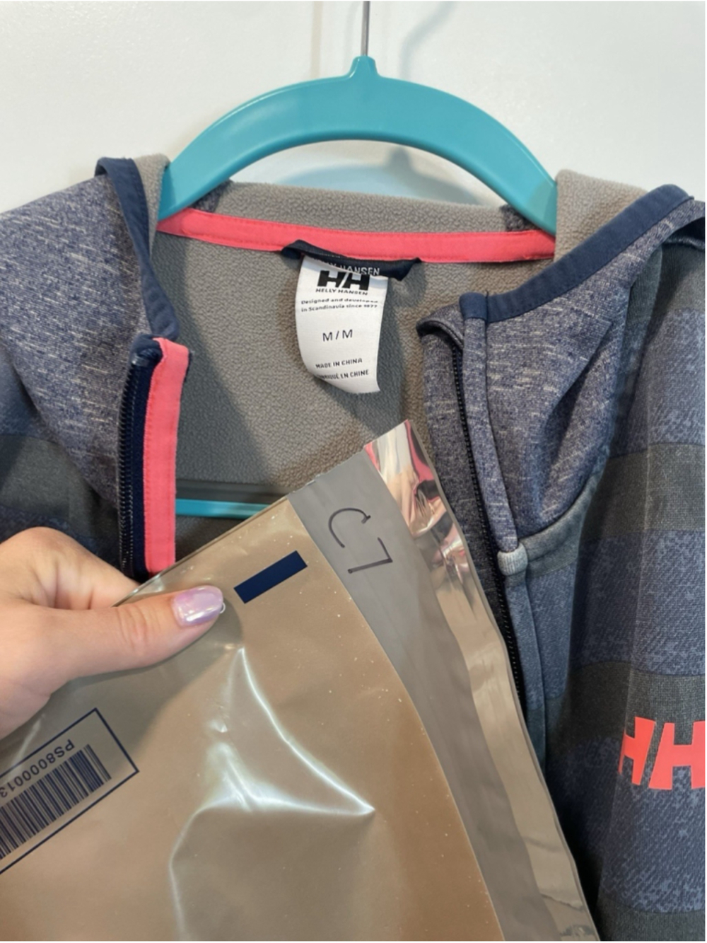 Helly Hansen Jacket Womens Medium Blue Fleece Full Zip Pockets Outdoor Hiking - Picture 6 of 6